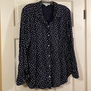 Old Navy polka dot long button up shirt